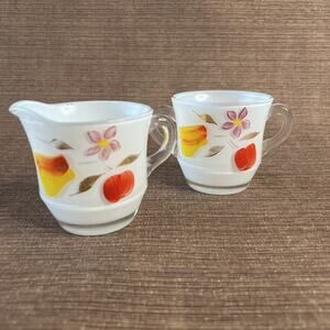 Vintage Bartlett Collins Creamer & Sugar Bowl – White Orchard Pattern